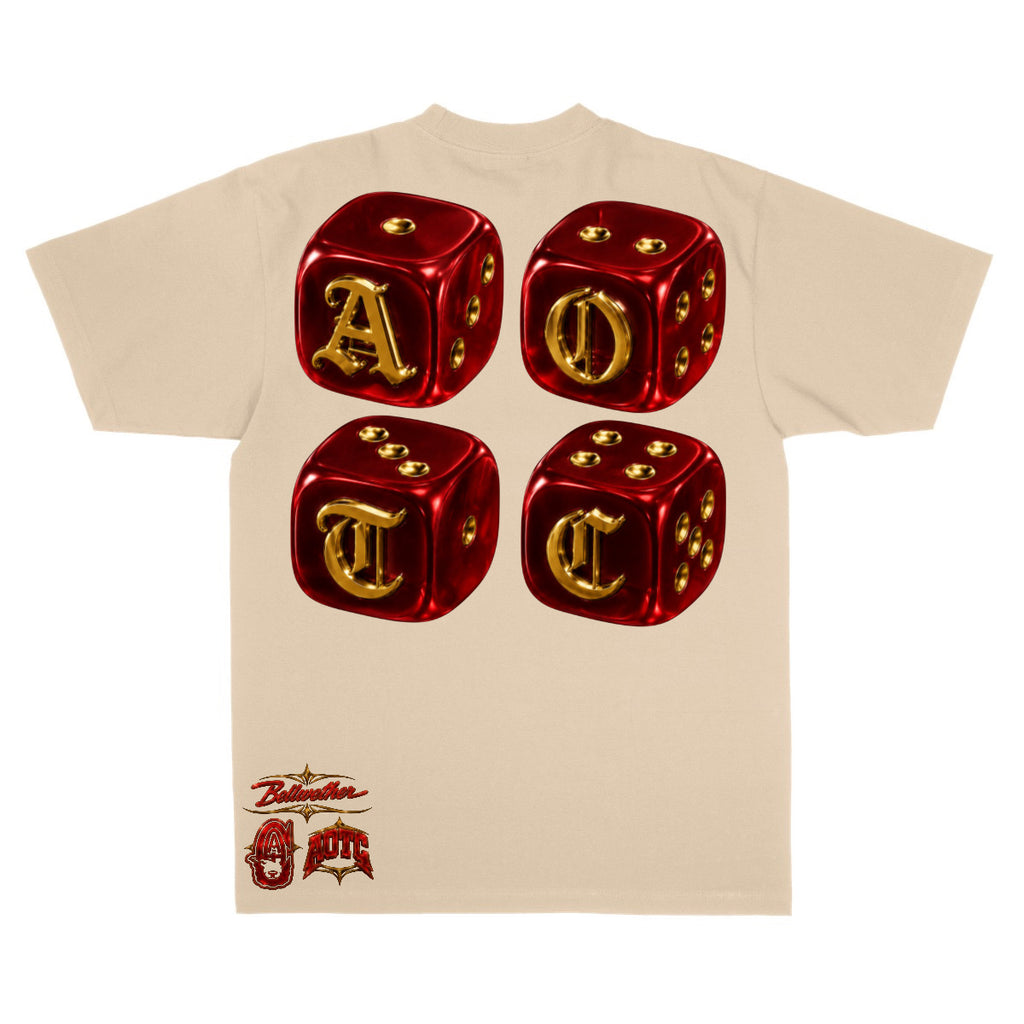 AOTC Lucky Roll Crimson & Gold Tee - Beige