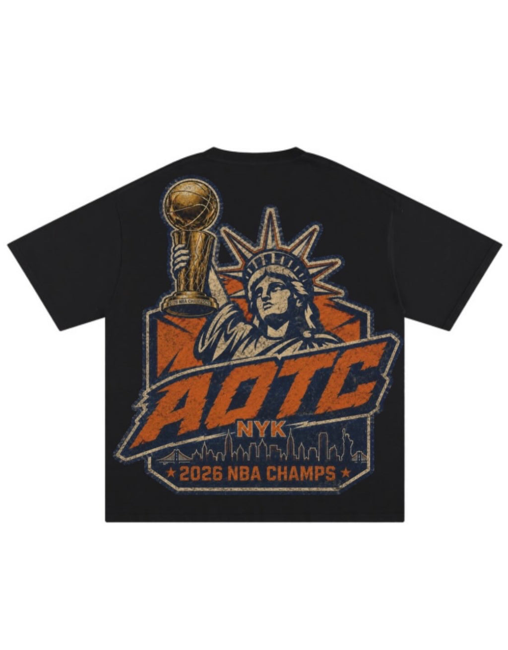 AOTC “State of Mind” 2026 Champions “N.Y. KNICKS” TEE- Black “PRE-ORDER”