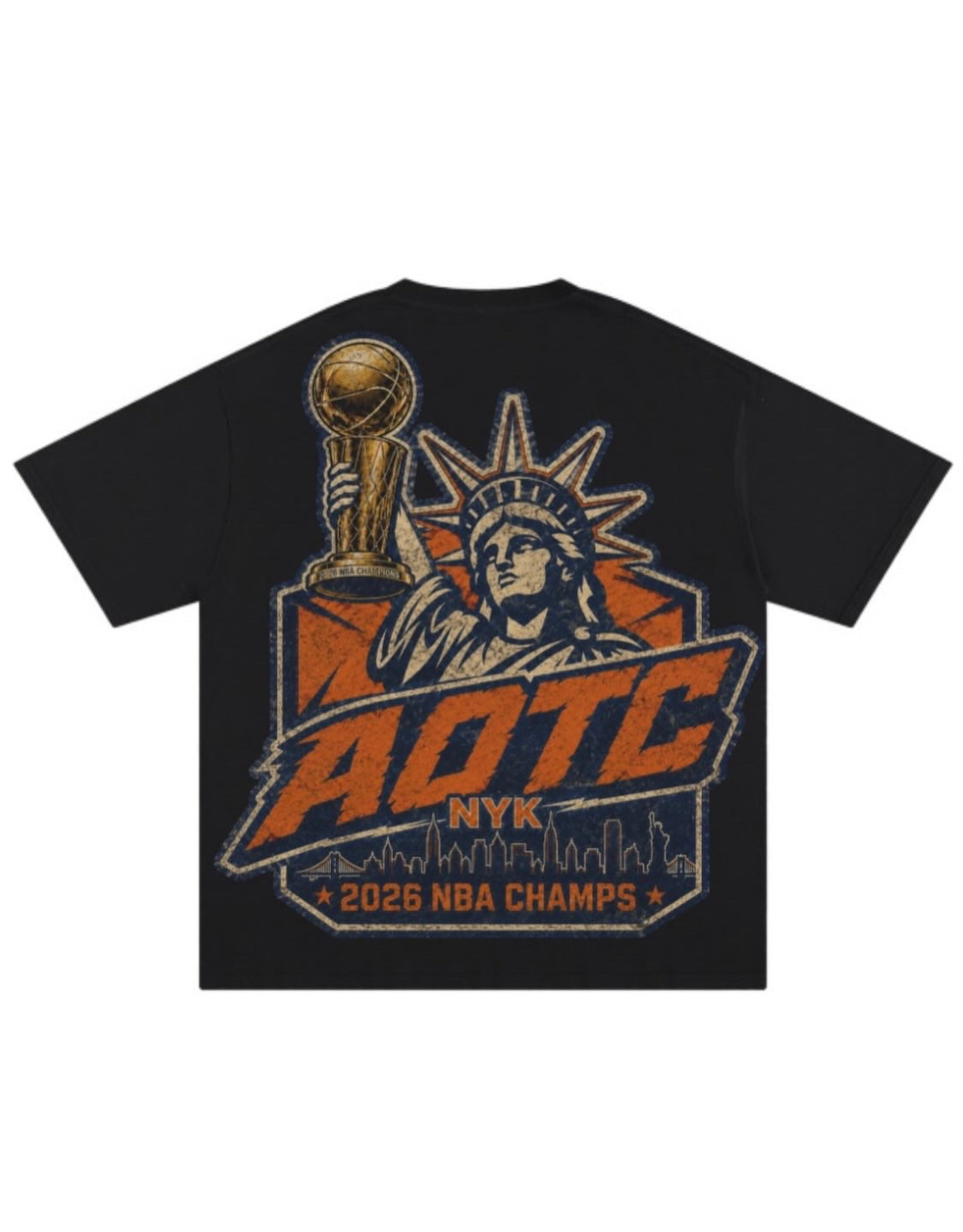 AOTC “State of Mind” 2026 Champions “N.Y. KNICKS” TEE- Black “PRE-ORDER”