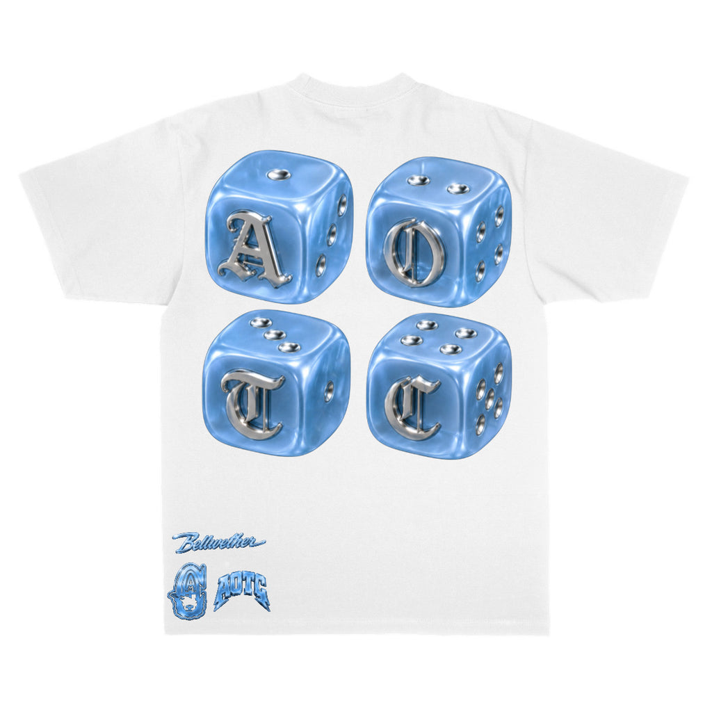 AOTC Lucky Roll Tee Carolina Blue - White