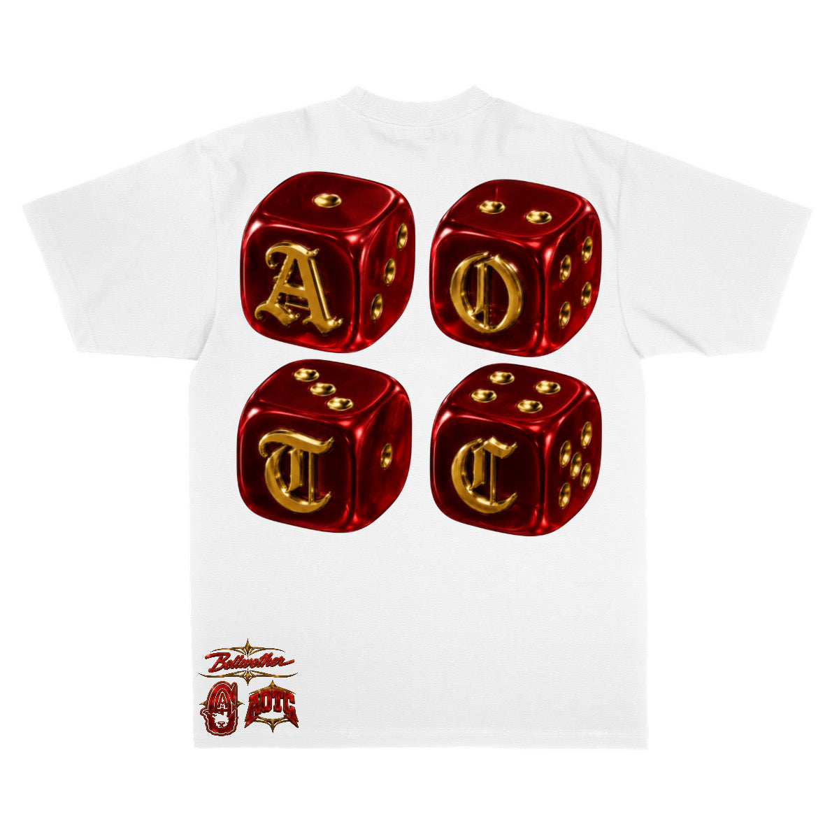AOTC Lucky Roll Crimson & Gold Tee- White
