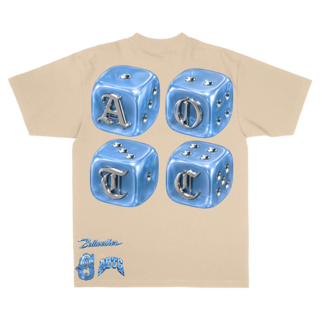 AOTC Lucky Roll Carolina Blue TEE - Beige